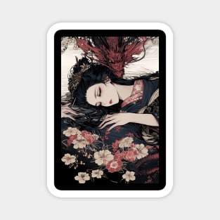 Geisha and Dragon 7909 Magnet