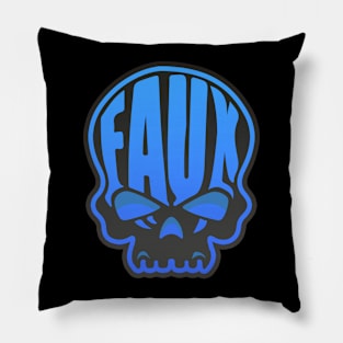 Faux Skull - Blue Pillow