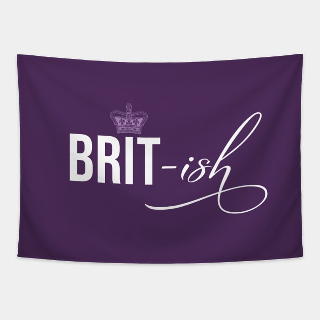 Brit-ish Kinda Royalty Purple Crown Funny Tapestry by figandlilyco