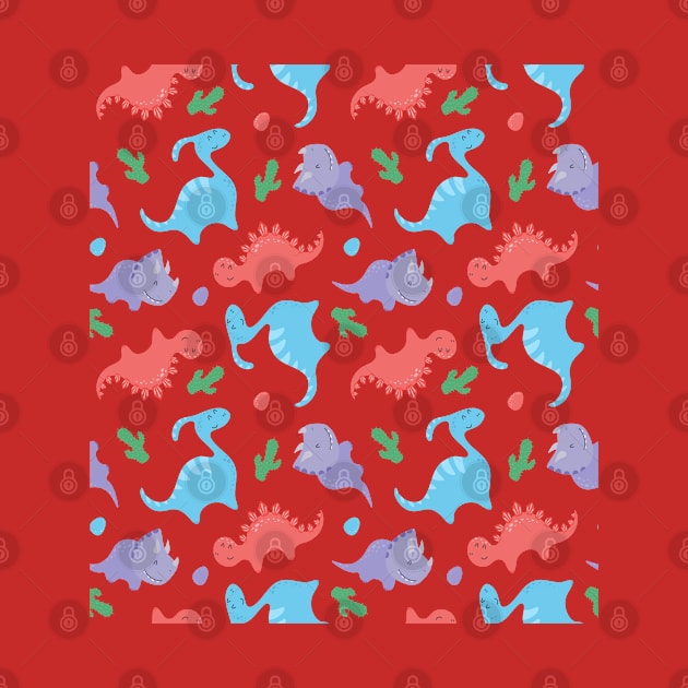 Cute pattern with dinosaurs by RubyCollection