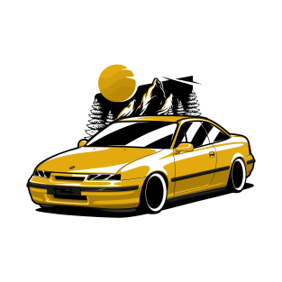 Yellow Opel Calibra Classic Coupe T-Shirt