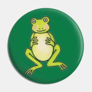 Funny Green Frog Pin