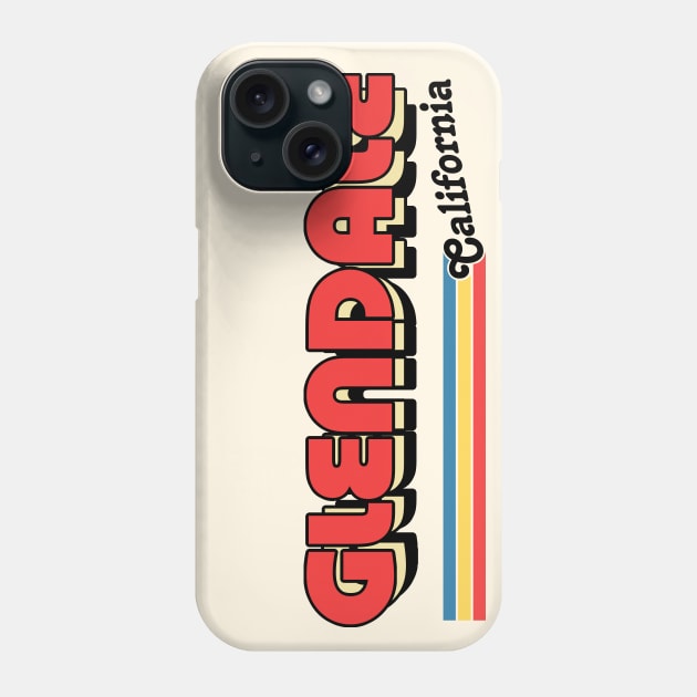 Glendale, CA \/\/\/\ Retro Typography Design Phone Case by DankFutura