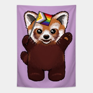 Red Panda Rainbow Tapestry