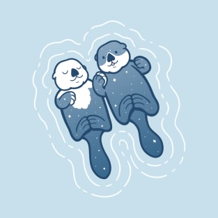 Sea Otters Holding Hands T-Shirt