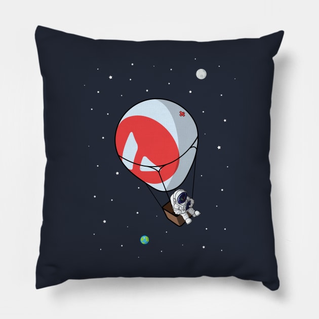 Avalanche AVAX. To the Moon. T-shirt Pillow by rimau