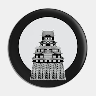 Himeji (rising sun) castle black and silver Pin