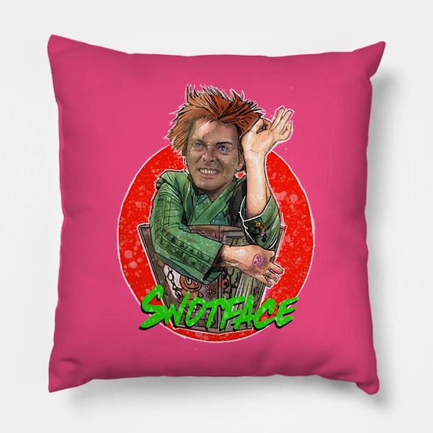 Drop Dead, Fred! Snotface Pillow by Elizachadwickart 