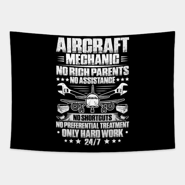 Aircraft Mechanic Aviation Maintenance Technician Tapestry by Krautshirts