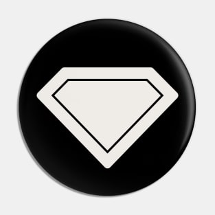 Minimalist Super Hero Symbol Silhouette Shield Pin