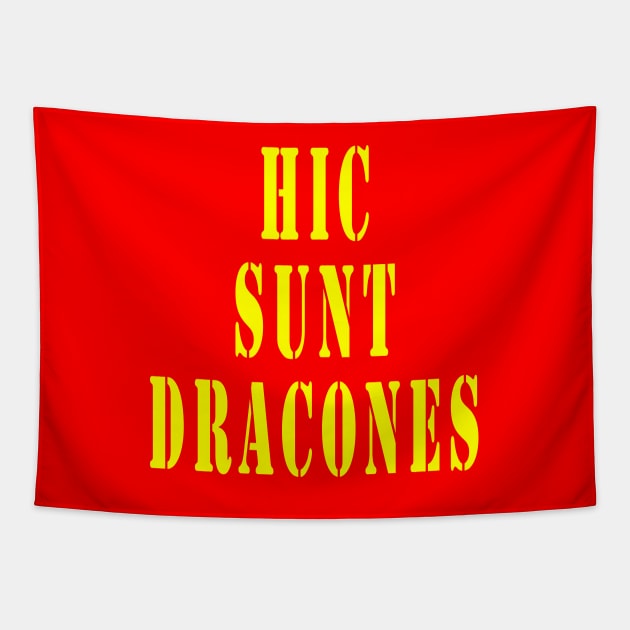 Here Be Dragons - Hic Sunt Dracones Tapestry by Lyvershop