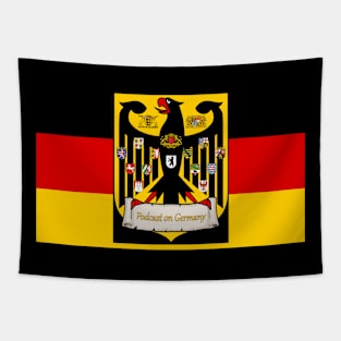 Podcast on Germany with German Flag Tapestry