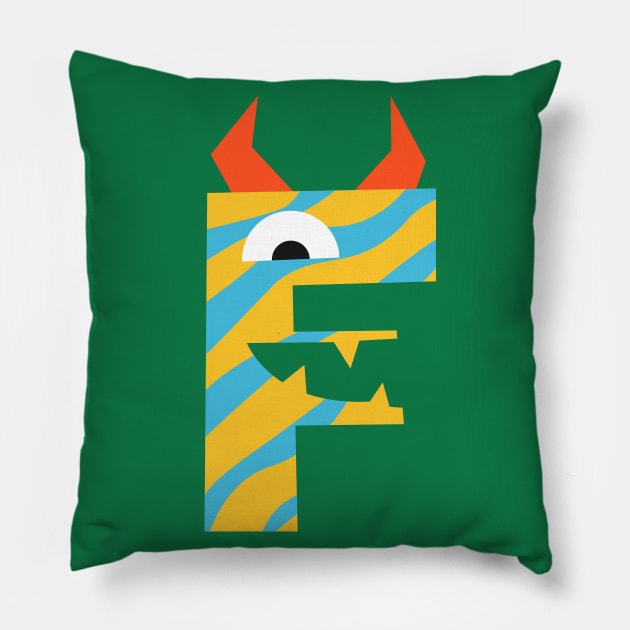 F Letter Pillow by Mako Design 