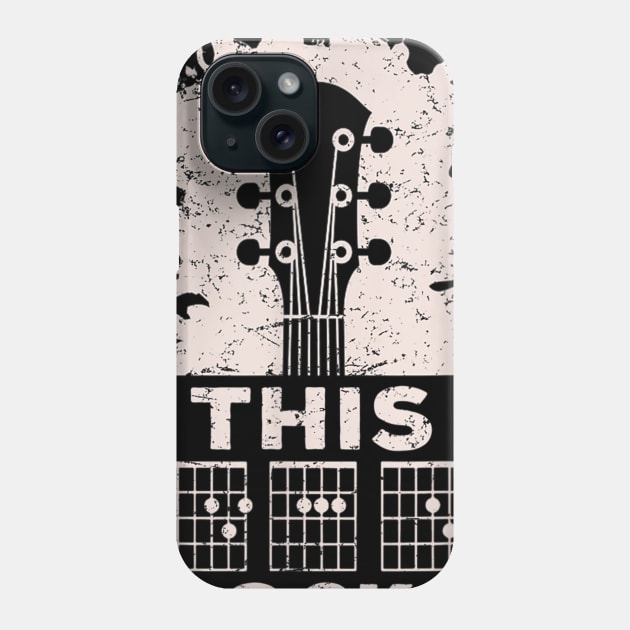 Mens Acoustic Guitar Chord Rocks Music Fathers Day Gifts T shirt Phone Case by Tisine