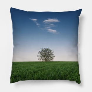 a tree in the wheat field Pillow