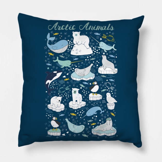 Arctic Animals - Cute arctic Animal design by Cecca Designs Pillow by Cecca