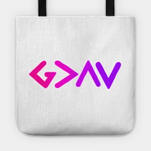 God is Greater Pink Ombre Tote