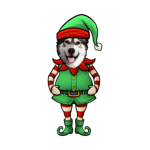 Alaskan Malamute Christmas Elf by whyitsme