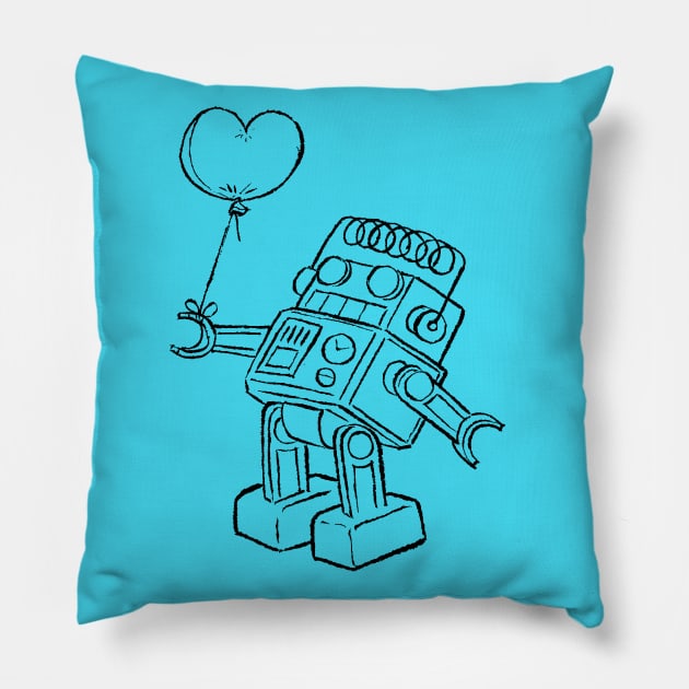 LOVEBOT line Pillow by JimBryson