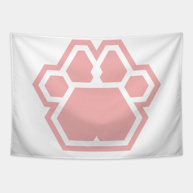 Pink cat paw Tapestry by Pealion