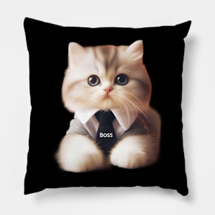 Adorable Feline Supervisor Pillow