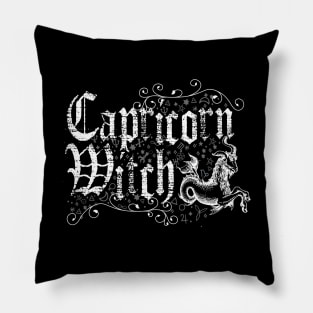 Capricorn Zodiac sign Witch craft vintage distressed Horoscope Pillow