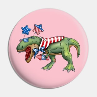 4th of July dinosaur Pin