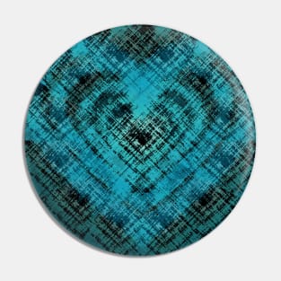 Pencil Strokes Blue Green Heart Pattern Pin