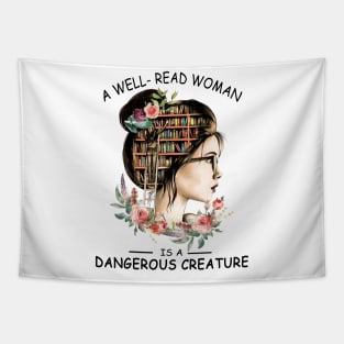 Feminist Dangerous Well-Read Woman Book Tapestry