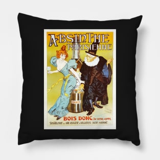 Retro poster - pub - vintage - Parisian absinthe - Pillow