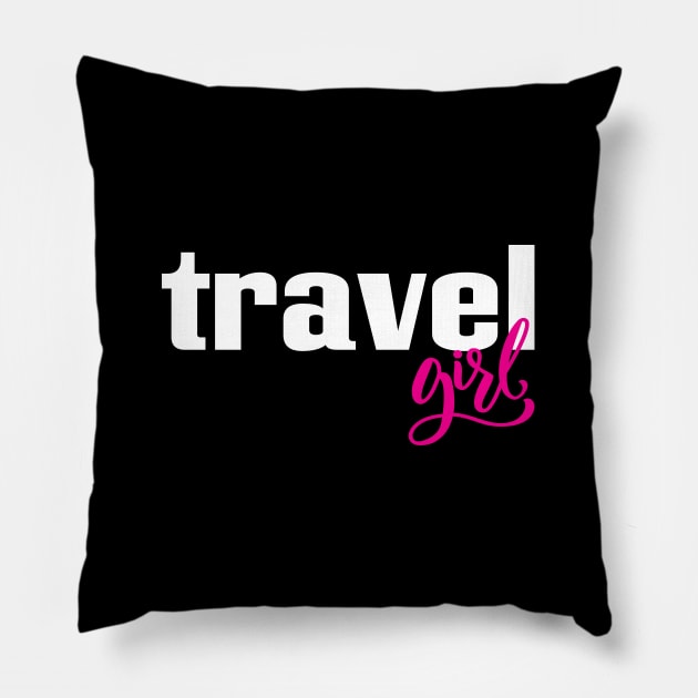 Travel Girl Pillow by ProjectX23Red