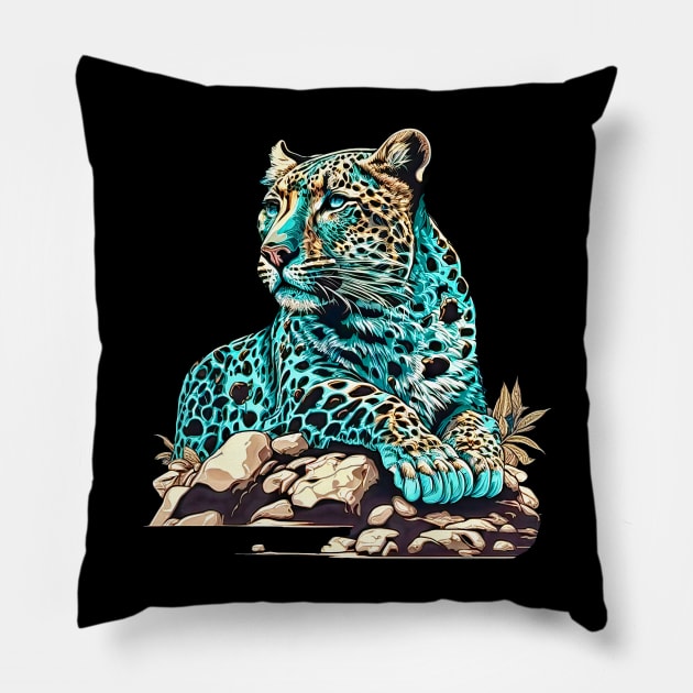 Leopard in wait Pillow by UMF - Fwo Faces Frog