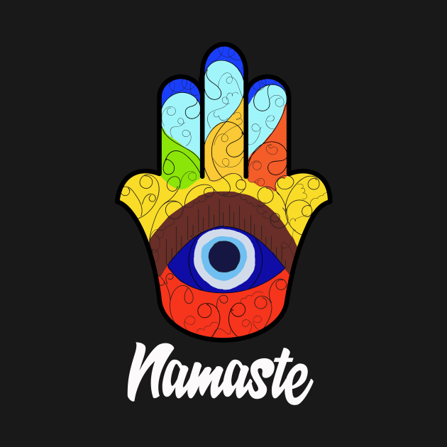 Namaste Hand of Hamsa by livania