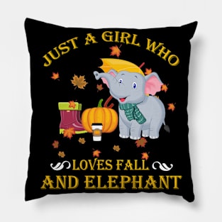 Just A Girl Who Loves Fall Elephant Funny Thanksgiving Gift Pillow