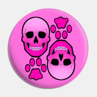 Paw and skull Pin