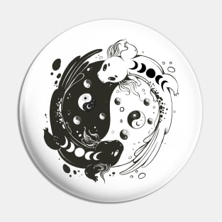 Yin Yang Axolotl Pin