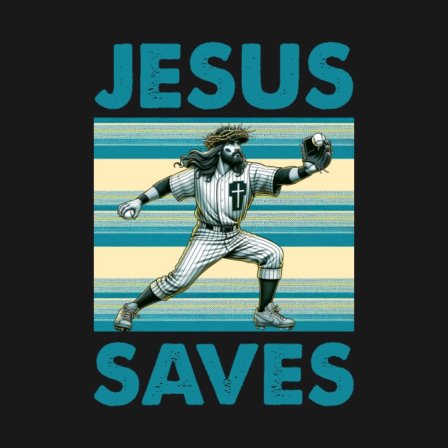 Baseball Jesus Saves Vintage by Che Tam CHIPS