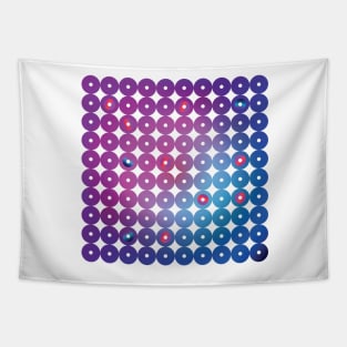 Abstract futuristic circles in blue, pink and fuchcia Tapestry