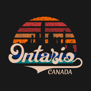 Ontario Canada sunset skyline retro T-Shirt