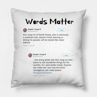 Words Matter Donald Trump Contradictory Hypocritical Tweets Gifts Pillow