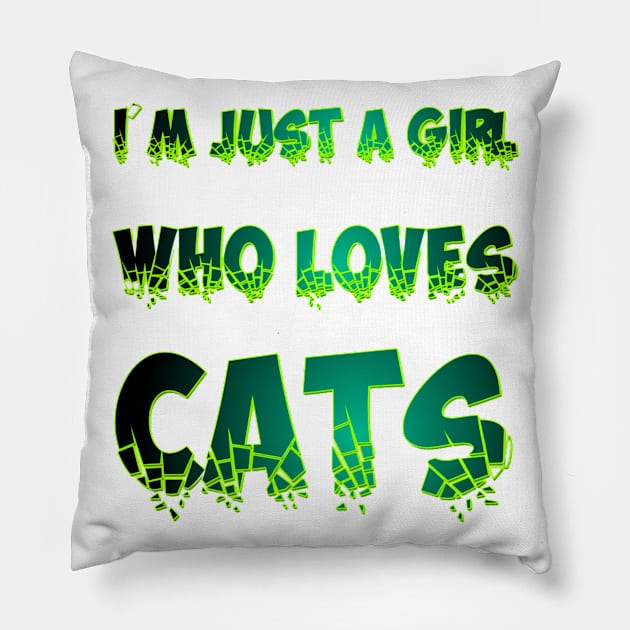 I'm just a girl who loves cats Pillow by Blue Butterfly Designs 