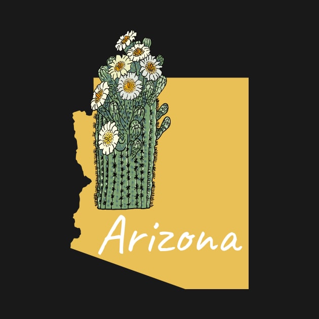 Arizona Saguaro Cactus State Flower by SunburstGeo