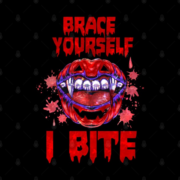 Halloween Red Vampire Lips I Bite by MZeeDesigns