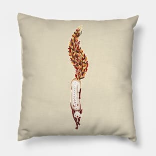 Autumn fox with a tail of leaves. fallen leaves Pillow