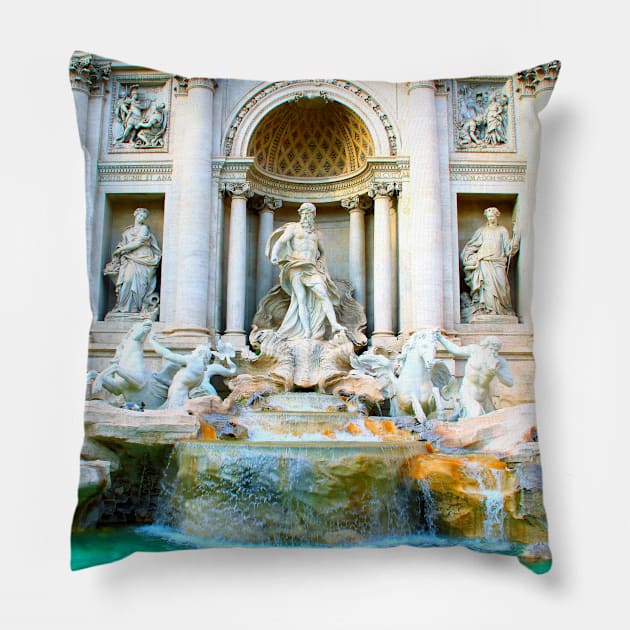 Fontana di Trevi Pillow by KristinaDrozd