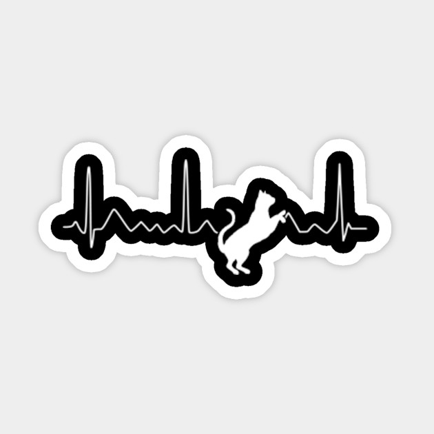Cat Heartbeat Ecg Line Heart Pulse Frequency Cat Mom Dad Pet