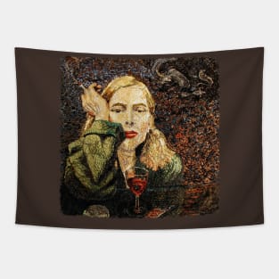 Joni Mitchell - Retro 1990s Style Fan Art Design Tapestry