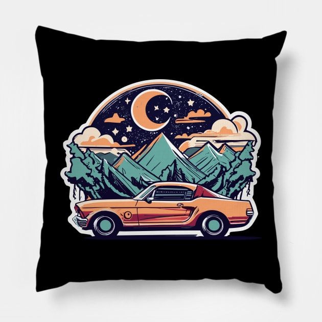 Ford Mustang | Vintage Car Pillow by kknows