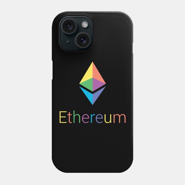 Ethereum Logo Rainbow, ETH Prism, Gift for Cryptocurrency Lover, Gift for Crypto Trader Phone Case by FashionDesignz