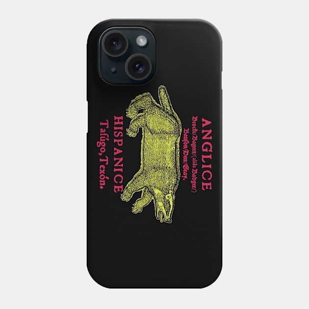 Bright Yellow Medieval Badger with Translations from year 1560 With Vintage  Retro 80s and 90s colors Phone Case by PelagiosCorner